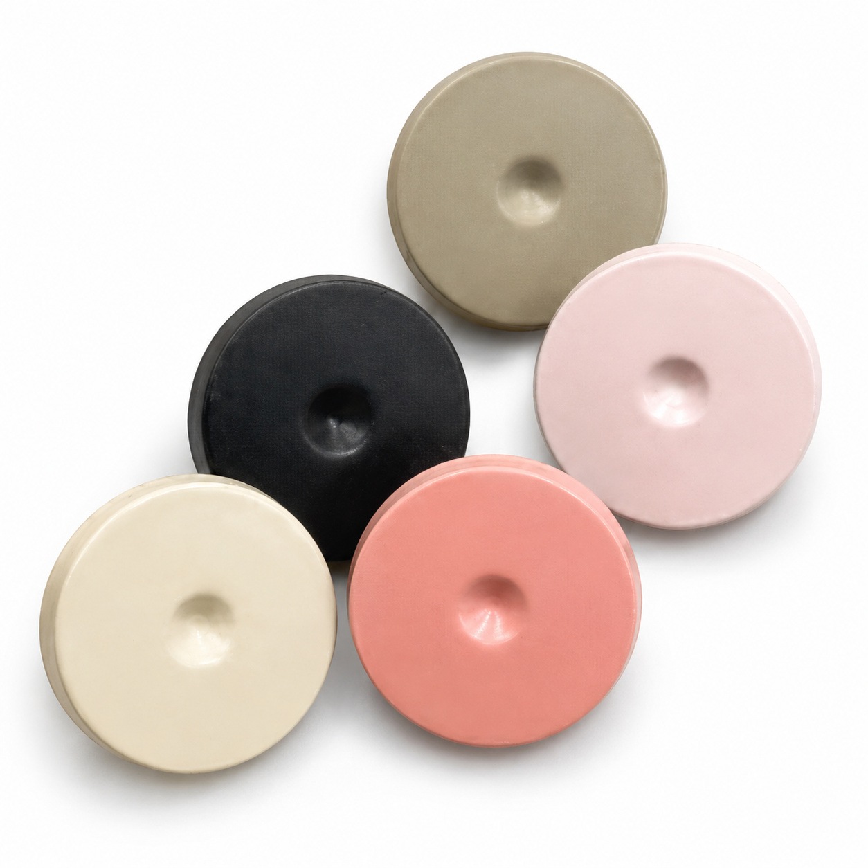 custom zinc alloy plastic snap button pink white multicolor round center concave face — view 2
