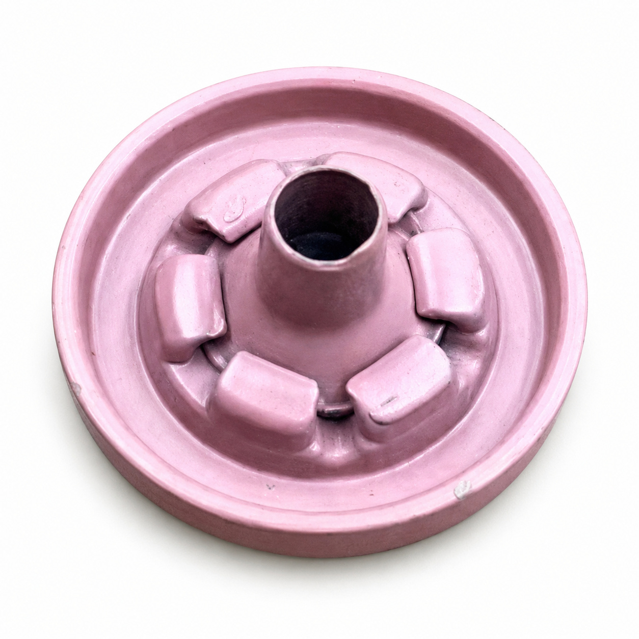 custom zinc alloy plastic snap button pink white multicolor round center concave face — view 3