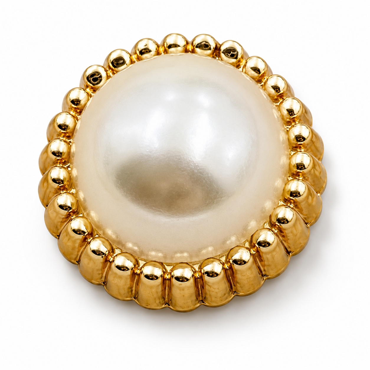 custom zinc alloy pearl bag foot gold round pearl beaded chain border — view 1