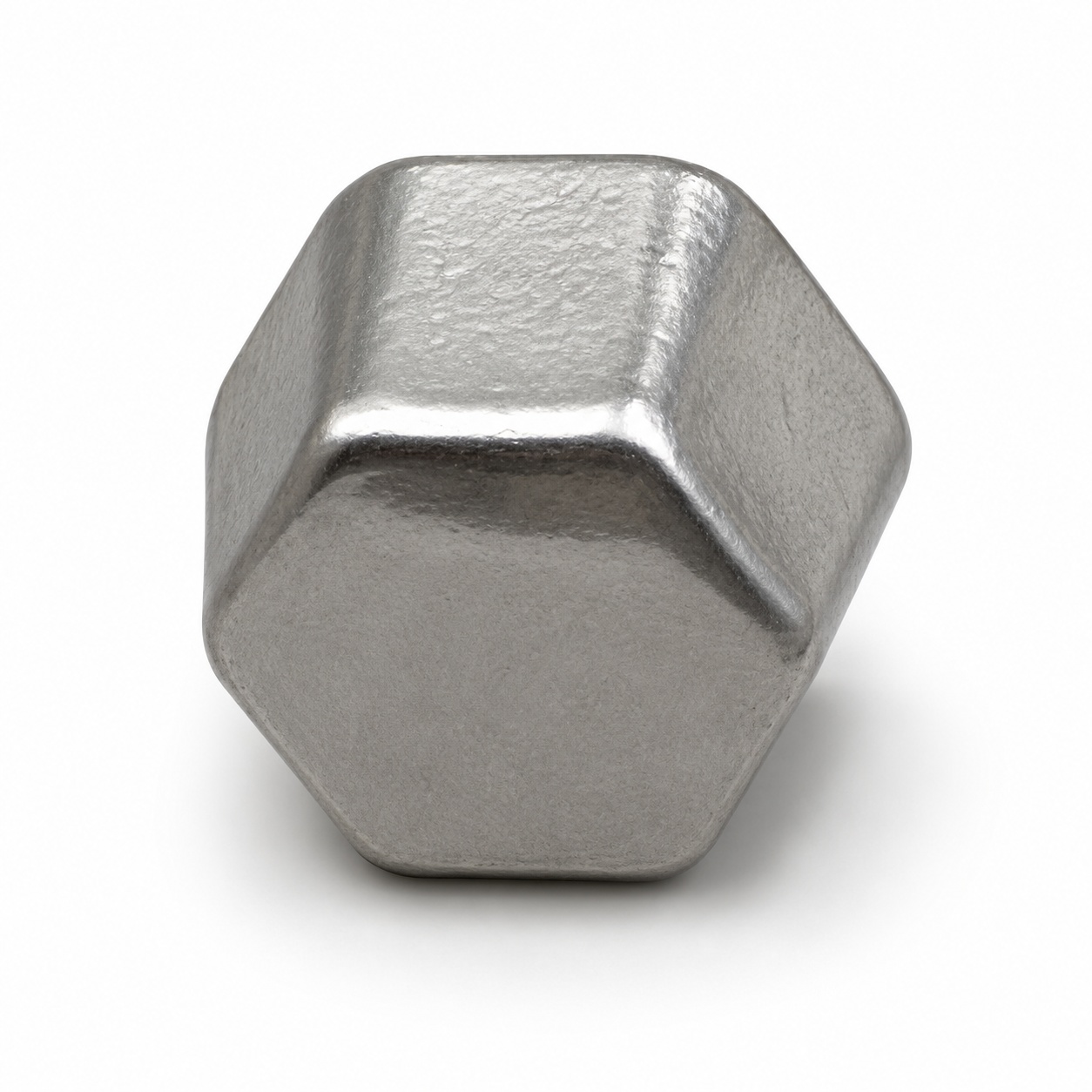 custom zinc alloy bag foot matte silver hexagonal domed top — view 1