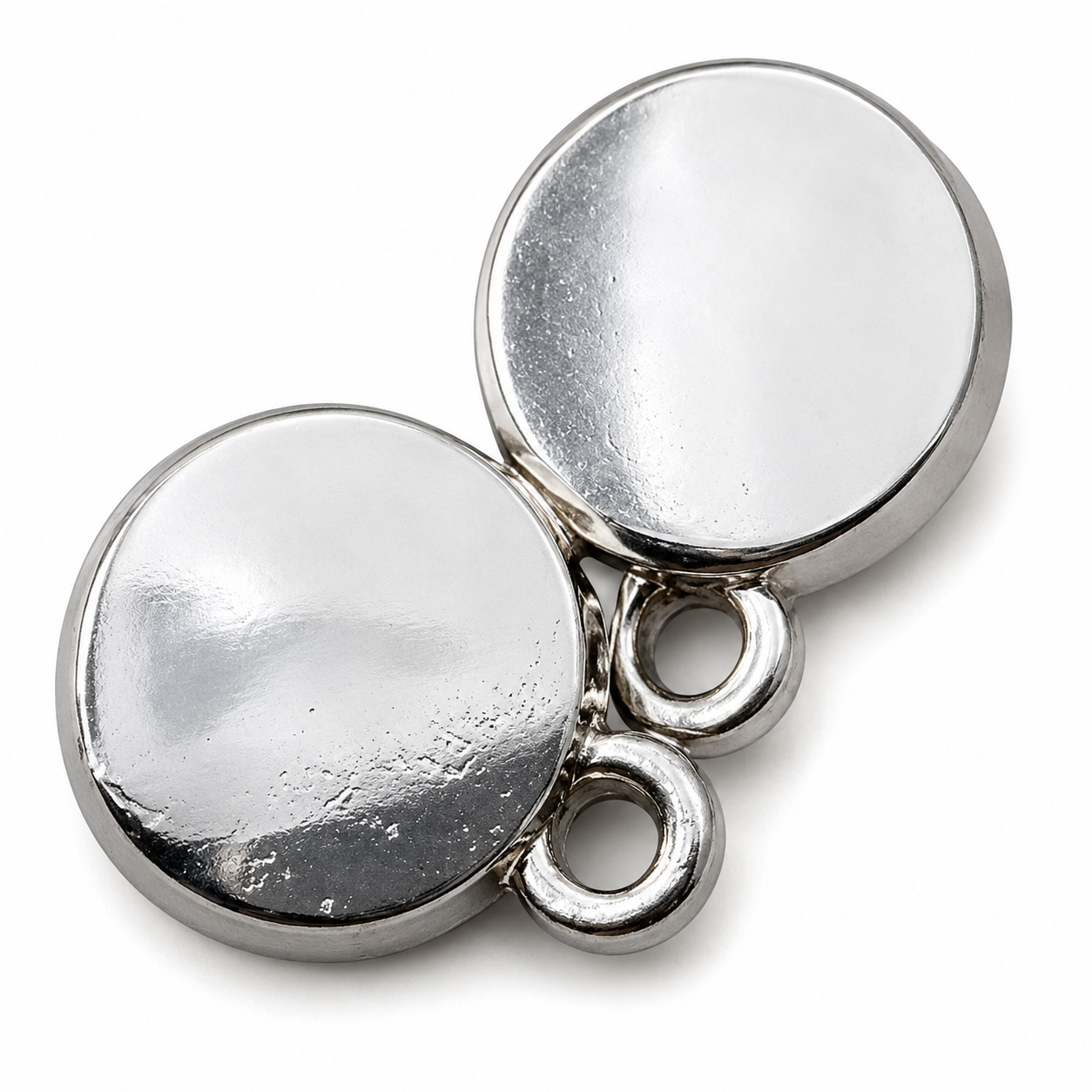 custom zinc alloy hang tag polished silver round plain smooth plate — view 2