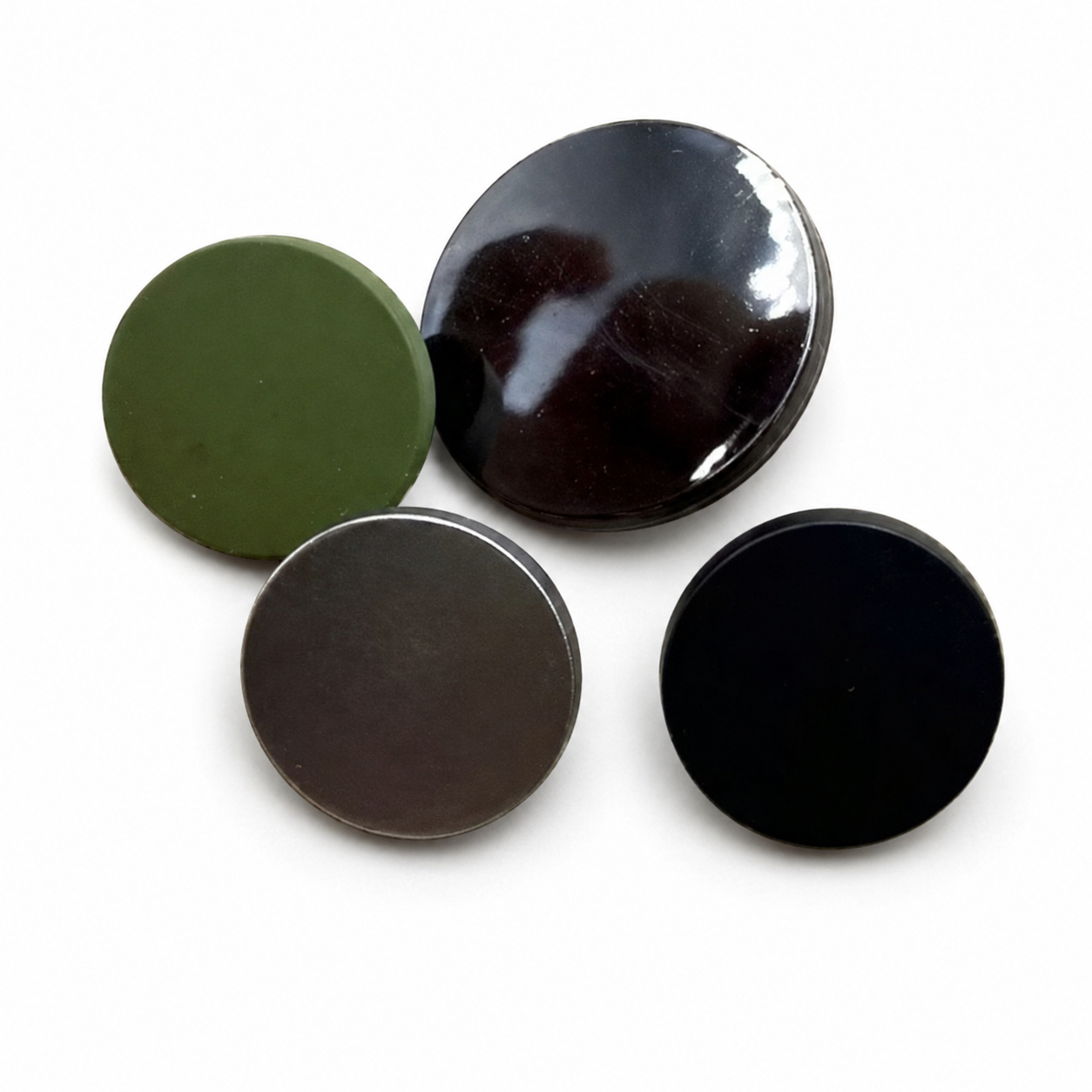 custom zinc alloy resin snap button blue black multicolor round smooth enamel — view 2