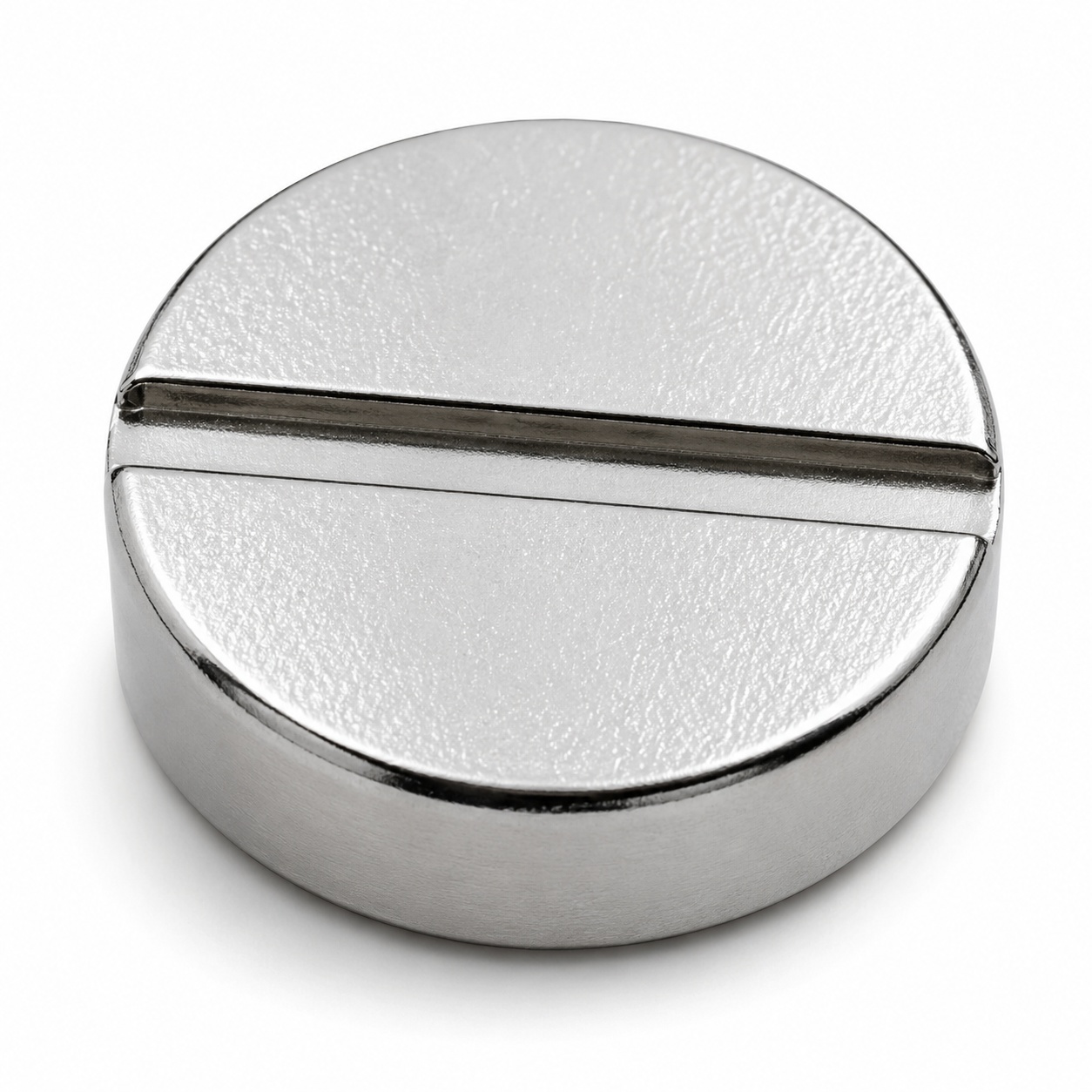 custom zinc alloy bag foot polished silver round slotted screw head — view 1